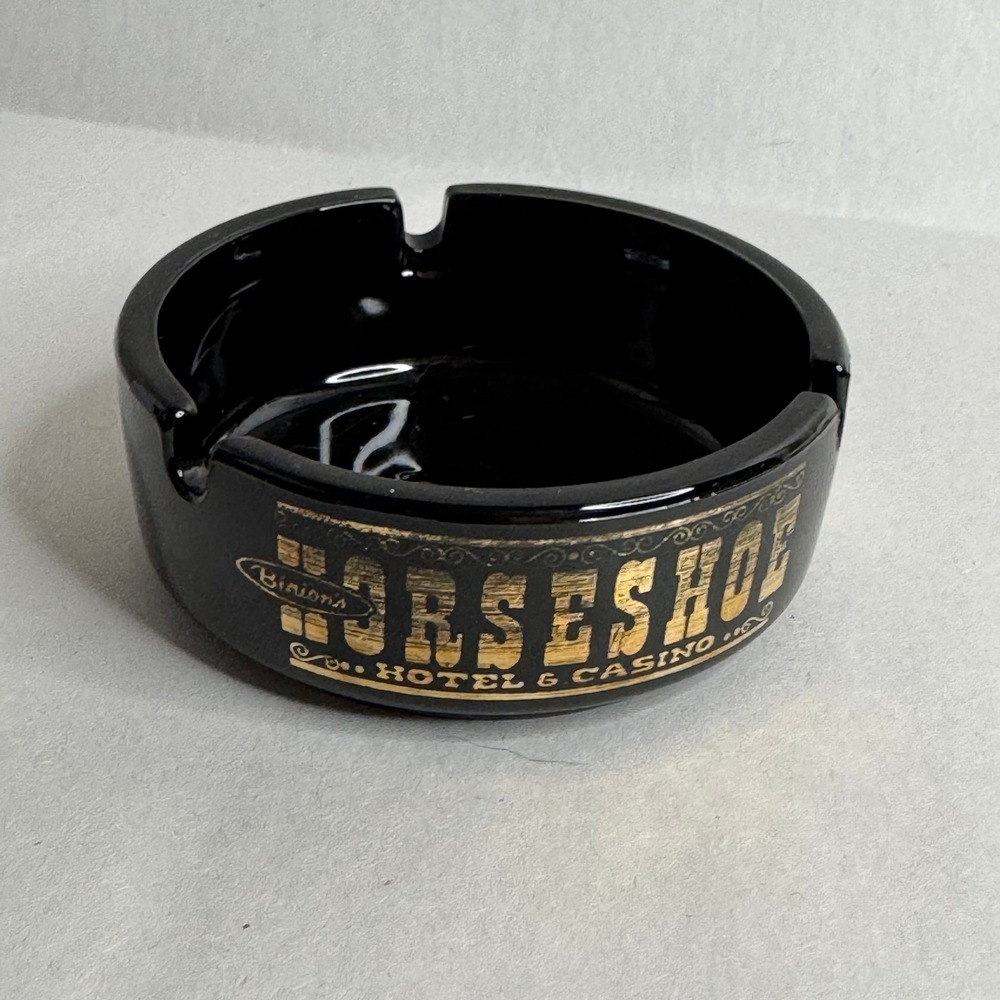 Vintage Binion's Horseshoe Hotel‎ Casino Sombrero Room Las Vegas Black Ashtray